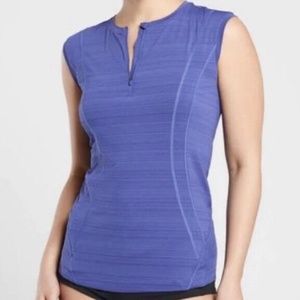 NWT Athleta Pacifica Illume Fitted Tank Swim Rashguard Coverup // Merlin Blue